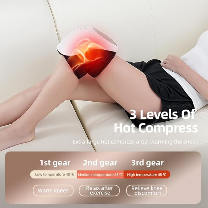 ThermaFlex™ Rechargeable Knee Massager – Cordless Heat & Vibration Therapy for Pain Relief and Relaxation