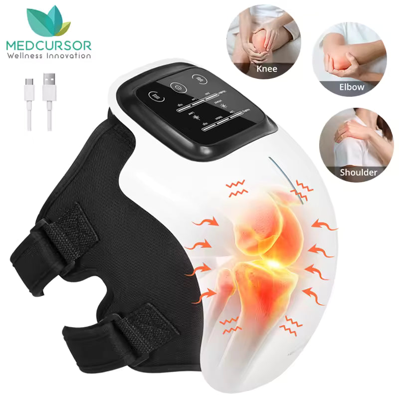 ThermaFlex™ Rechargeable Knee Massager – Cordless Heat & Vibration Therapy for Pain Relief and Relaxation